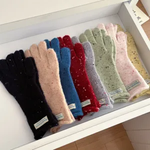 Winter colorful flecked knit gloves warm woolen gloves for women casual fashion daily wear