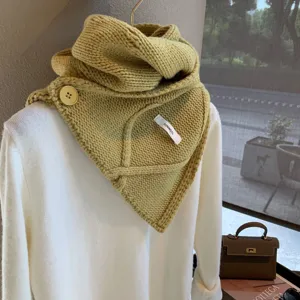Sciarpa Invernale in Pura Lana Donna Bottone Scaldacollo Sciarpa Sciarpa Lavorata a Maglia Calda Versatile Accessori per Tempo Freddo
