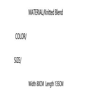 Knitted blended triangle shawl scarf detailed size guide and fabric specifications.