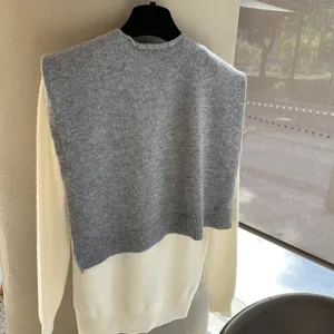Chale tricot en laine australienne gilet pull superpose mode automne chaud vetement