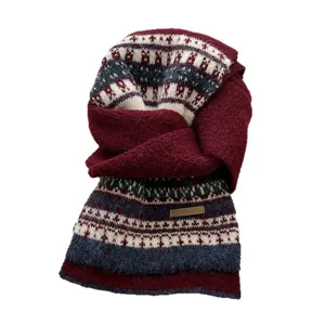Fair Isle Winter Knitted Scarf Thickened Warm Christmas Holiday Neck Warmer for Women