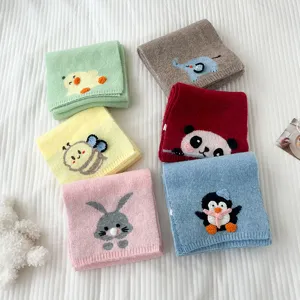 Cute cartoon animal knit scarf for women autumn and winter warm soft short collar neck wrap