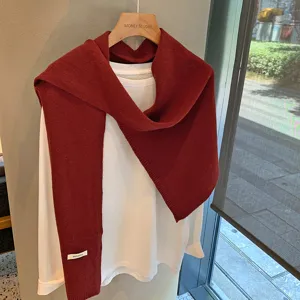 Bufanda chal de punto de lana acogedor versátil irregular otoño invierno moda elegante
