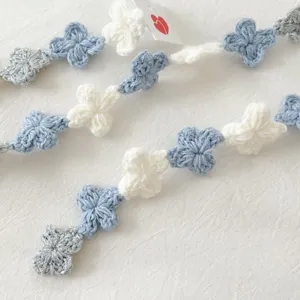 Handmade crochet flower lace trim ribbon DIY craft decorative apparel accessory!