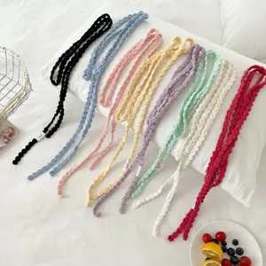 Handmade Crochet Rose Floral Knit Choker Scarf Korean Style Versatile Knitted Yarn Neck Scarf Women Fashion Accessories