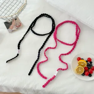 Handmade crochet neck chain scarf versatile knitted neck warmer chic floral accessory
