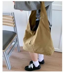 Large capacity canvas shoulder tote bag for women casual commuter daily shopping bag