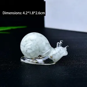 Klares Kristallstein Schnecke Figur Epoxid Harz Handwerk Desktop Dekoration Geschenk