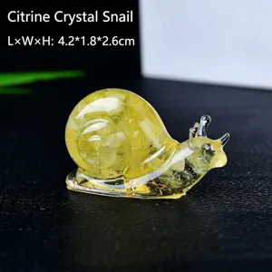 Natürliche Kristallkies Schnecke Figur Harz Handwerk Tisch Dekoration Ornament