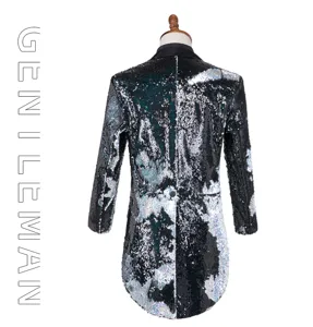 Chaqueta de frac de lentejuelas para hombre, disfraz de mago, ropa de director de orquesta.