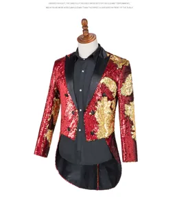 Chaqueta de esmoquin con lentejuelas para hombre, show de magia y fiestas.