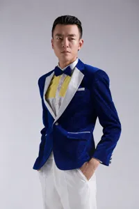 Chaqueta de traje de rendimiento con purpurina para hombre slim fit blazer de escenario elegante.