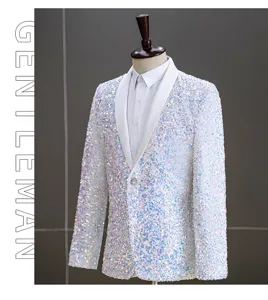 Giacca da uomo con paillettes colorate e brillanti per spettacolo teatrale e abbigliamento
