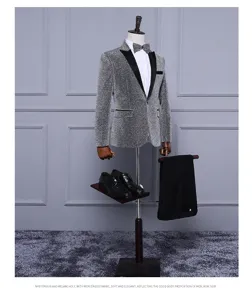 Traje Hombre Slim Brillante Conjunto Boda Novio Anfitriona Escenario Espectaculo