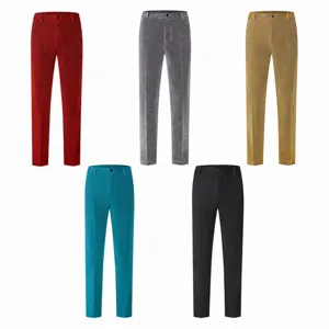 Men Straight Dress Pants Linen Shiny Fabric Business Casual Office Formal Trousers Fashion City Style Solid Color Bottom For Men