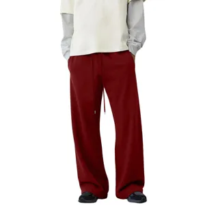 Herren Damen Lässige Lose Jogginghose Rot Weites Bein Kordelzug Hose Herbst Mode Stil