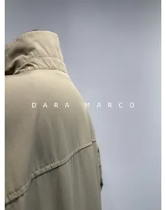 Donna classica giacca corta kaki autunno zip outerwear collo alto elegante abbigliamento