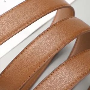 Men brown leather belt strap replacement 3.5cm wide genuine cowhide casual stylish belt body