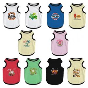 Breathable pet dog vest summer clothes cute cartoon printed puppy apparel pet supply