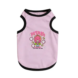 Pink pet dog vest cute fruit design breathable puppy shirt summer apparel clothing item