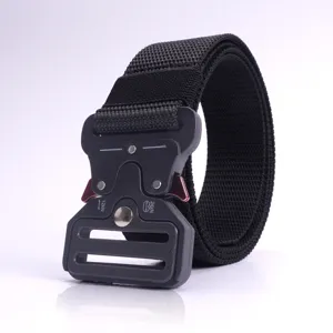 Cintura Tattica in Nylon da Uomo Fibbia Metallica a Sgancio Rapido Cintura in Tela Tessuta Casual Per Sport All'aperto Pantaloni alla Moda
