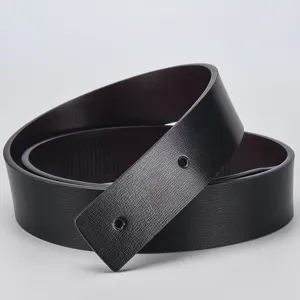 Cintura uomo in pelle nera cinturino di ricambio fibbia automatica design minimalista