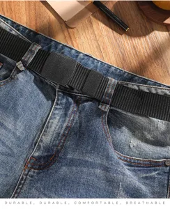 Cinturón táctico de nylon para hombre, cinturón de trabajo exterior resistente con hebilla rápida.