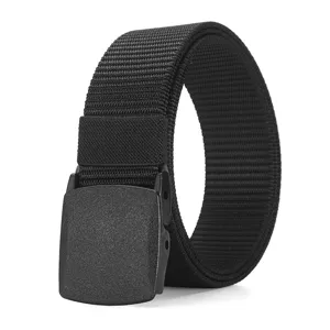 Men's Casual Outdoor Sports Nylon Tactical Belt Plastic Buckle Canvas Waistband