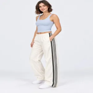 Donna Estate Casual Largo Strisce Ampia Gamba Pantaloni Della Tututa Sportivi Comodi