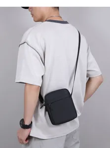 Herren Freizeit Umhaengetasche leichtes Oxford Tuch vertikale Schultertasche fuer Alltag