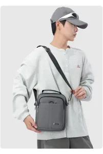 Herren Nylon vertikale Umhaengetasche business Freizeit Schultertasche mit Griff.