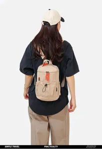Small outdoor casual backpack multi-functional travel daypack with drawstring pocket