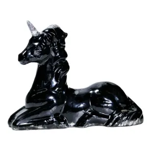 Black crystal unicorn figurine home desktop ornament cute pegasus crystal decor main image