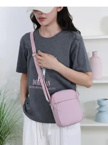 Freizeit rosa Umhängetasche für Damen, leichte minimalistische Schultertasche für den Alltag.