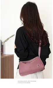 Damen Nylon Umhaengetasche leicht laessige Schultertasche kompaktes Design taegliche Reisen.