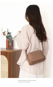 Damen lässige Nylon Umhängetasche leicht Sommer Schultertasche minimalistisch Rückansicht