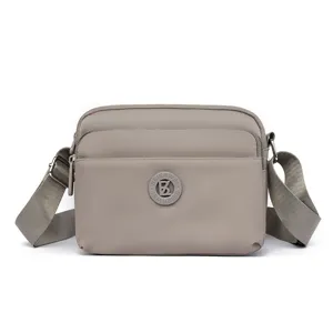 Damen Mode Oxford Gewebe Umhängetasche Lässige Kleine Quadratische Schultertasche Mit Mehreren Reißverschlusstaschen Vielseitige Einfarbige Tasche