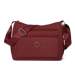 Damen Nylon Umhängetasche lässige Mehrfächer Schultertasche leichte modische Alltagstasche