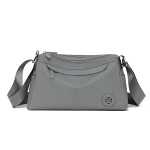 Modische Nylon Umhängetasche für Damen, leichte lässige Crossbody Tasche mit Reißverschluss.