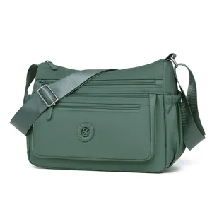 Damen Nylon Umhaengetasche Freizeit Multi Taschen Schultertasche gruen Hauptansicht neu
