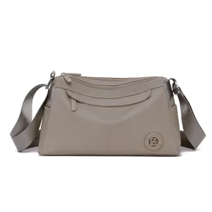 Leichte Nylon Umhängetasche für Damen, lässige Multi-Tasche Alltag Handtasche beige