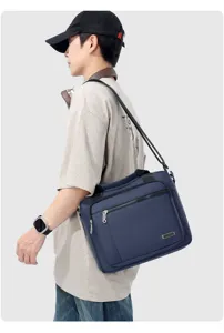Herren Freizeit Umhaengetasche stilvolle Nylon Schultertasche fuer Alltag und Reise.