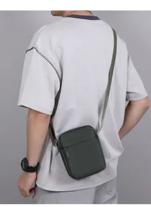 Herren vertikale Umhaengetasche freizeit schulter handy tasche premium nylon reise zubehoer