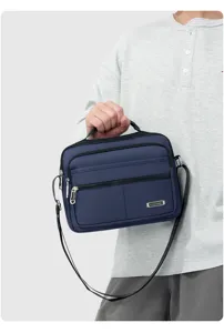 Herren Multi-Fach Oxford Stoff Umhängetasche lässige Business Handtasche blau Mode