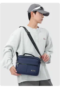 Herren Multi-Fächer Oxford Stoff Umhängetasche lässig Business Schultertasche große Kapazität