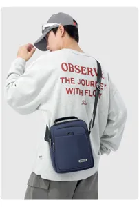 Herren Nylon vertikale Umhängetasche Business Pendler Messenger Bag mit Griff im Detail