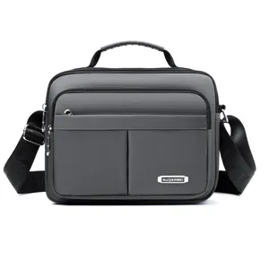 Herren Mehrschicht Umhaengetasche laessige Business Tasche grosse Kapazitaet grau.