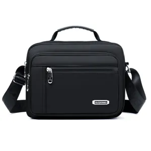Herren Oxford Gewebe Vertikale Umhängetasche Mehrschichtige Wasserfeste Schulterhandtasche Business Casual Messenger Bag Für Reisen