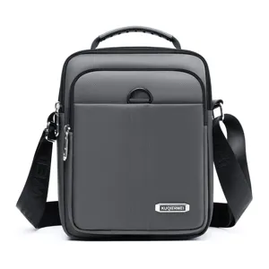Herren vertikale Nylon Umhaengetasche, Business Messenger Tasche mit Griff und Schultergurt.