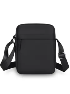 Schwarze Oxford-Stoff Herrentasche, Freizeitreise vertikale Umhaengetasche Handytasche.